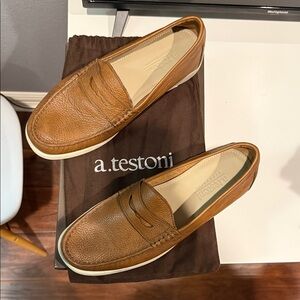 A. Testoni Tan Leather Men's loafers size 10